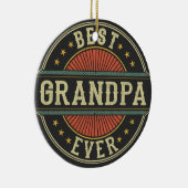 Beste Opa Ooit Retro Grootvader Cadeau Keramisch Ornament (Rechts)