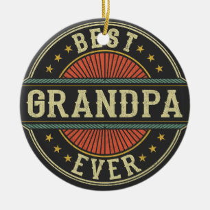 Beste Opa Ooit Retro Grootvader Cadeau Keramisch Ornament