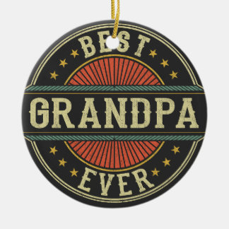 Beste Opa Ooit Retro Grootvader Cadeau Keramisch Ornament