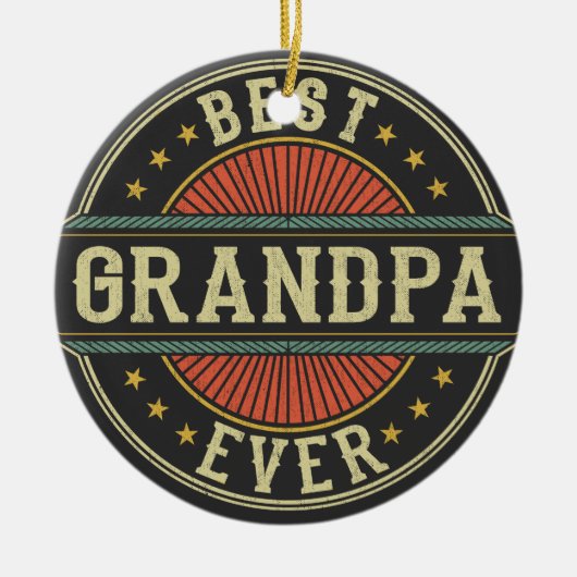 Beste Opa Ooit Retro Grootvader Cadeau Keramisch Ornament (Voorkant)