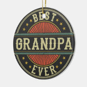 Beste Opa Ooit Retro Grootvader Cadeau Keramisch Ornament (Links)