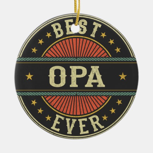 Beste OPA Ooit Retro Opa Vaderdag Keramisch Ornament (Voorkant)