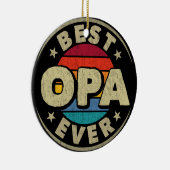 Beste OPA Ooit Retro Opa Vaderdag Keramisch Ornament (Rechts)