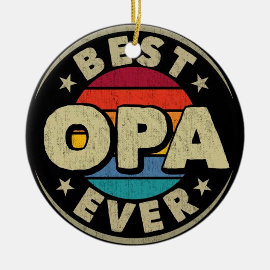 Beste OPA Ooit Retro Opa Vaderdag Keramisch Ornament (Voorkant)