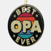 Beste OPA Ooit Retro Opa Vaderdag Keramisch Ornament (Links)