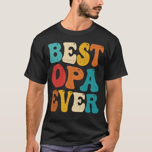 Beste OPA Ooit Retro  Opa Vaderdag T-shirt (Voorkant)