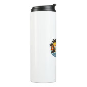 Beste opa ooit Retro zonsondergang ontwerp Thermosbeker (Gedraaid links)