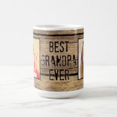 Beste opa ooit rustiek hout 2 foto's koffiemok (Center)