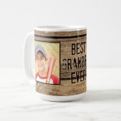 Beste opa ooit rustiek hout 2 foto's koffiemok (Voorkant links)