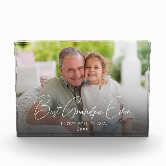 Beste opa ooit Schattige kleinkind Keepsake Fotoblokken (Voorkant)