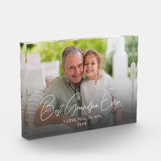 Beste opa ooit Schattige kleinkind Keepsake Fotoblokken (Links)