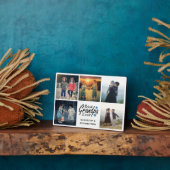 Beste opa ooit script Blue Heart Photo Collage Fotoplaat (Zijkant)