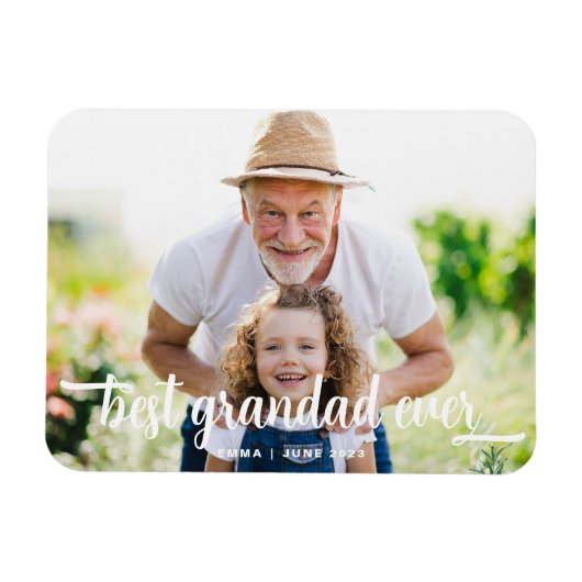 Beste Opa Ooit Script Foto Magneet (Horizontaal)