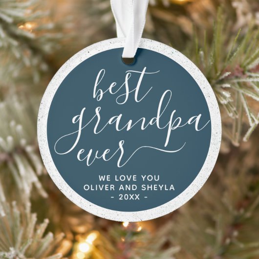 Beste opa ooit script foto op achterkant Keepsake  Ornament (Boom)