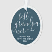 Beste opa ooit script foto op achterkant Keepsake  Ornament (voorkant)