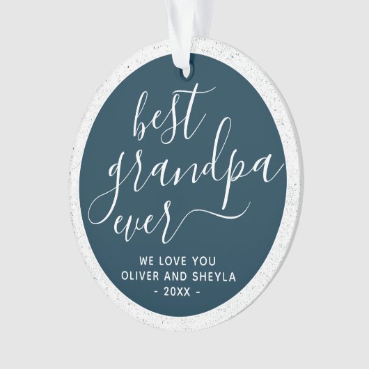 Beste opa ooit script foto op achterkant Keepsake  Ornament (voorkant)