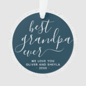 Beste opa ooit script foto op achterkant Keepsake  Ornament (voorkant)