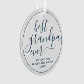 Beste opa ooit script foto op achterkant Keepsake Ornament (voorkant)