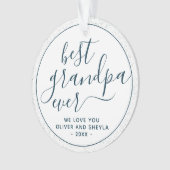 Beste opa ooit script foto op achterkant Keepsake Ornament (voorkant)