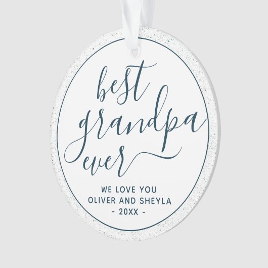 Beste opa ooit script foto op achterkant Keepsake Ornament (voorkant)