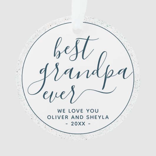 Beste opa ooit script foto op achterkant Keepsake Ornament (voorkant)