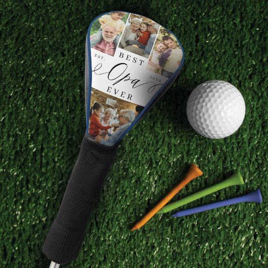 Beste OPA ooit Script Vaderdag Fotocollage Golfheadcover