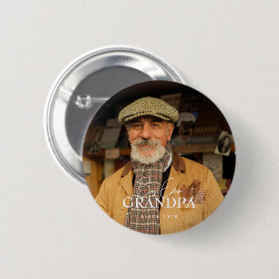 Beste Opa Ooit Sinds 20XX Eenvoudige Elegante Foto Ronde Button 5,7 Cm