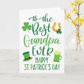 Beste opa ooit St Patrick's Day Typografie Kaart (Gele Bloem)