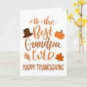 Beste opa ooit Thanksgiving dag in Sinaasappel Kaart (Gele Bloem)