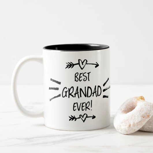 Beste opa ooit tweekleurige koffiemok (Met donut)