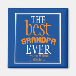 Beste Opa Ooit Typografie Blauw Magneet
