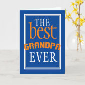 Beste opa ooit Typografie Blue Birthday Card Kaart (Gele Bloem)