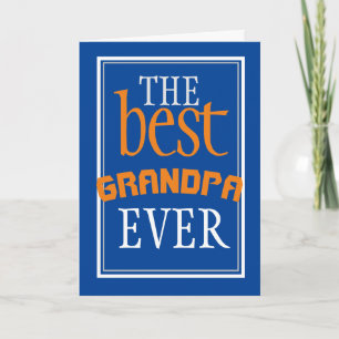 Beste opa ooit Typografie Blue Birthday Card Kaart