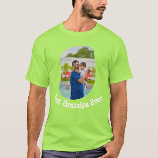 Beste opa ooit uploadt je familiefoto t-shirt (Voorkant)