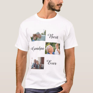 Beste opa ooit Vaderdag 3 foto collage  T-shirt