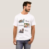 Beste opa ooit Vaderdag 3 foto collage T-shirt (Voorkant volledig)
