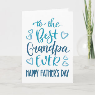 Beste opa ooit Vaderdag-typografie in blauw Kaart