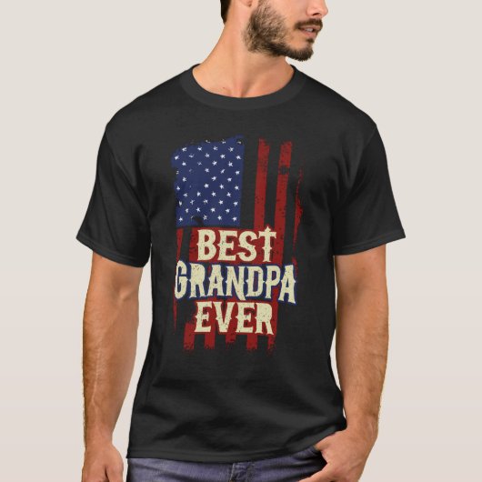 Beste opa ooit van ons Flag Grandpa Fathers Day Gi T-shirt (Voorkant)