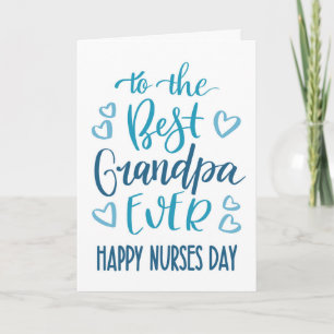Beste opa ooit verpleegstersdag typografie in blau kaart