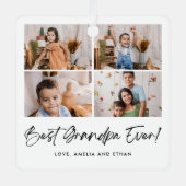 Beste opa ooit vier foto's metalen ornament (Voorkant)