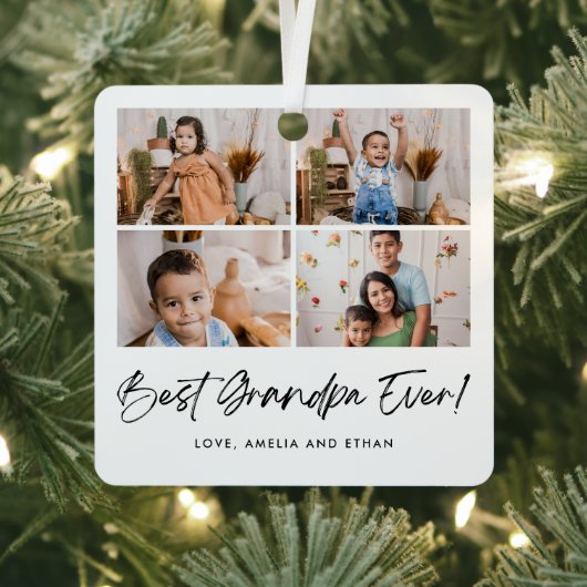 Beste opa ooit vier foto's metalen ornament (Insitu)