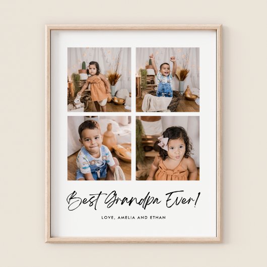 Beste opa ooit vier foto's poster