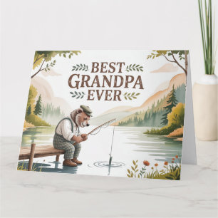 Beste Opa Ooit Visbeer Illustratie Kaart