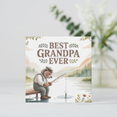 Beste Opa Ooit Visbeer Illustratie Kaart (Staand voorkant)
