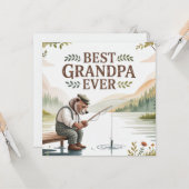 Beste Opa Ooit Visbeer Illustratie Kaart (Voorkant / Achterkant in situ)