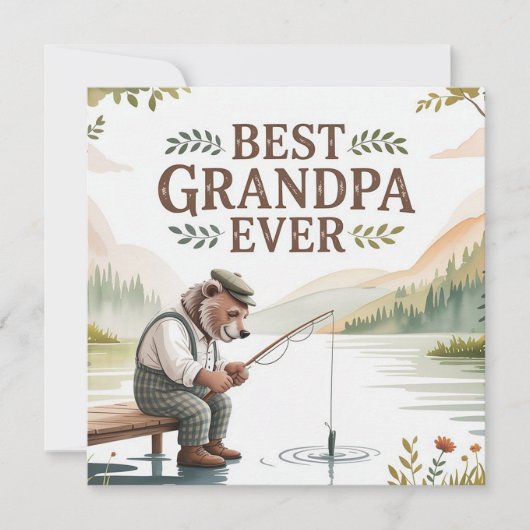 Beste Opa Ooit Visbeer Illustratie Kaart (Voorkant)