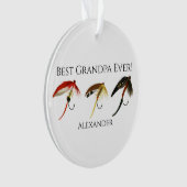 Beste opa ooit! Vissenvangers Vliegen tegen Vliegt Ornament (voorkant)