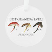 Beste opa ooit! Vissenvangers Vliegen tegen Vliegt Ornament (voorkant)