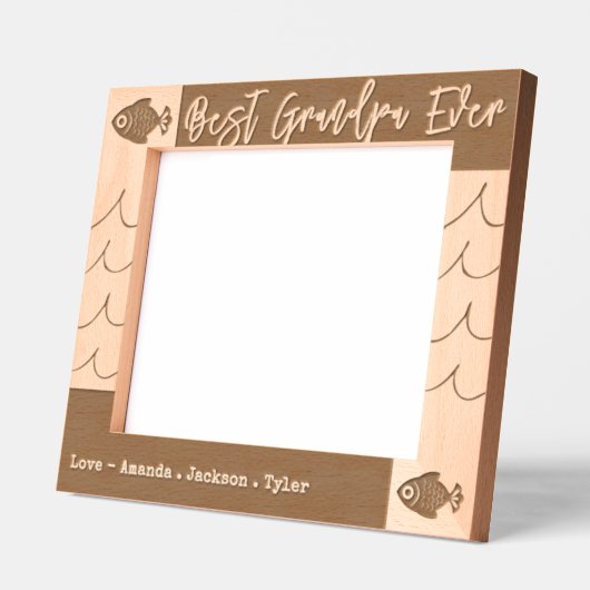 Beste opa ooit Vist golven Gegraveerde Lijstjes (Links)
