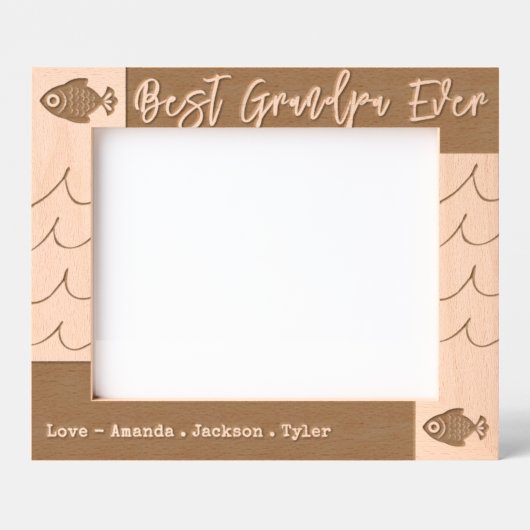 Beste opa ooit Vist golven Gegraveerde Lijstjes (Voorkant)
